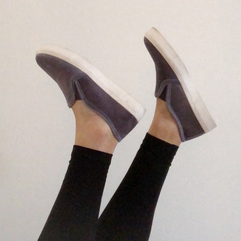 LOFT suede slip on sneakers